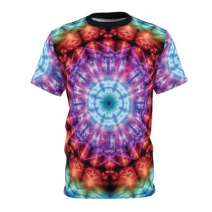 Tie Dye Style Unisex T-Shirt - Psychedelic Rainbow Kaleidoscopic Mandala Hippie Chic Tee - Men's & Women's Festival / Street wear