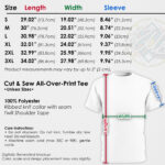 Generic Unisex AOP Tee sizes